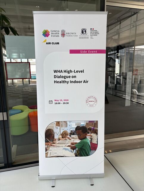 Am 19. Mai 2026 fand die offizielle Nebenkonferenz der Weltgesundheitsversammlung (WHA) zu gesunder Raumluftqualität im Campus Biotech in Genf statt. 